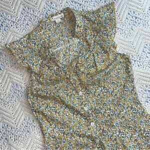 Vintage Y2K Forever 21 Micro Floral Ruffle Fairy Kei Feminine Cottagecore Hippy